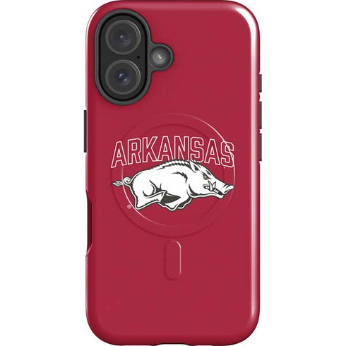 University of Arkansas-Fayetteville Razorbacks Logo iPhone 16 Plus Magsafe Impact Case